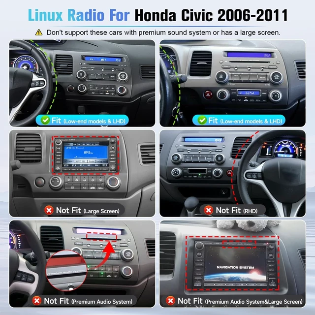 Alt view image 2 of 5 - Naifay Fast Boot Linux Radio for Honda Civic 2006-2011