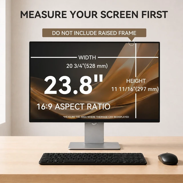 Alt view image 2 of 5 - 23.8 Inch Computer Privacy Screen Filter Protector for 16:9 Aspect Monitor