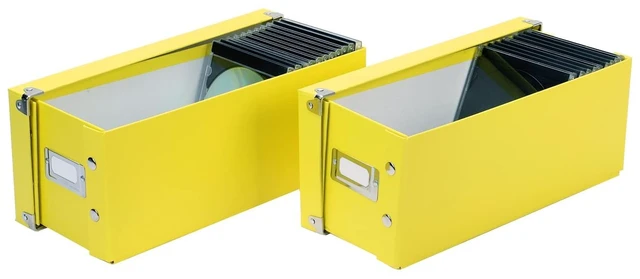 Main image of Snap-N-Store CD Storage Box - Pack of 1/2 - Durable Disc Holder with Lid to Store for Discs (2 Pack - CD, Yellow)