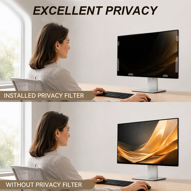 Alt view image 4 of 5 - 23.8 Inch Computer Privacy Screen Filter Protector for 16:9 Aspect Monitor