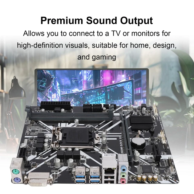 Alt view image 3 of 5 - VELATEMOR B360 MicroATX Motherboard for 8th 9th Gen I7/i5/i3 CPU, DDR4 2666MHz, M.2 PCIe X16 VGA DVI, Compact Computer Build Desktop Gaming Office PC