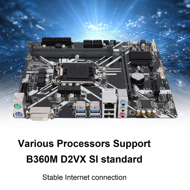 Alt view image 4 of 5 - VELATEMOR B360 MicroATX Motherboard for 8th 9th Gen I7/i5/i3 CPU, DDR4 2666MHz, M.2 PCIe X16 VGA DVI, Compact Computer Build Desktop Gaming Office PC