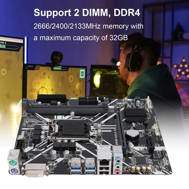 Alt view image 2 of 5 - VELATEMOR B360 MicroATX Motherboard for 8th 9th Gen I7/i5/i3 CPU, DDR4 2666MHz, M.2 PCIe X16 VGA DVI, Compact Computer Build Desktop Gaming Office PC
