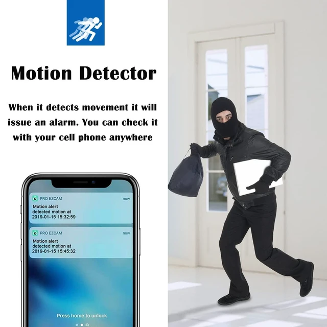 Alt view image 3 of 5 - Security Camera, Hidden Camera Clock, WiFi Spy Camera 1080P Mini Nanny Cam