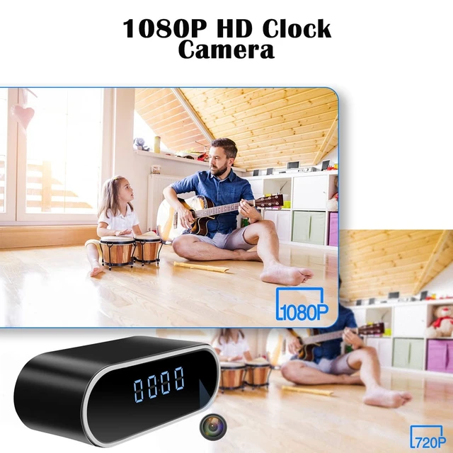Alt view image 5 of 5 - Security Camera, Hidden Camera Clock, WiFi Spy Camera 1080P Mini Nanny Cam