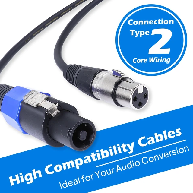 Alt view image 3 of 5 - SUNNAREPOON Speakon to XLR Cables, 50 Feet 1 Pack