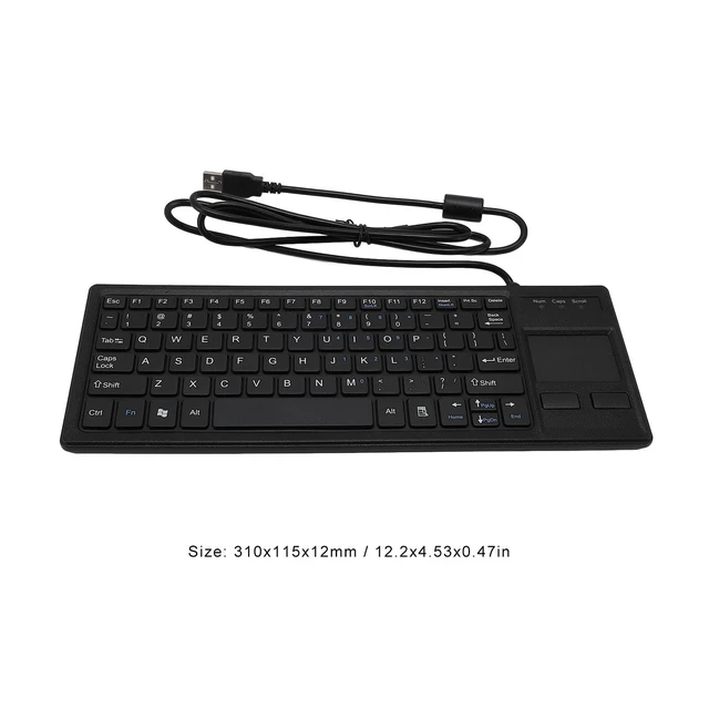 Alt view image 3 of 5 - Hamwesh Industrial Keyboard, IP68 Industrial Grade Wired Durable Integrated Touchpad Plug and Play Compact USB Keyboard, Mechanical USB with Built in Hub for