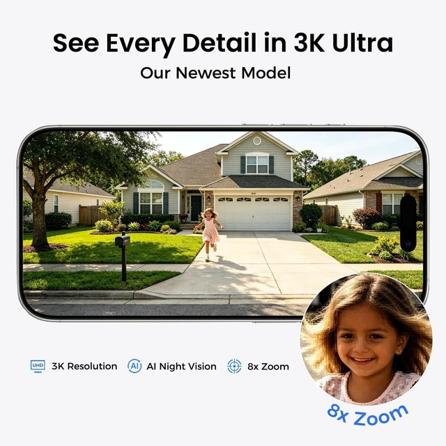 Alt view image 2 of 5 - Koohome 5MP 3K Window Security Camera for Home, No Subscription