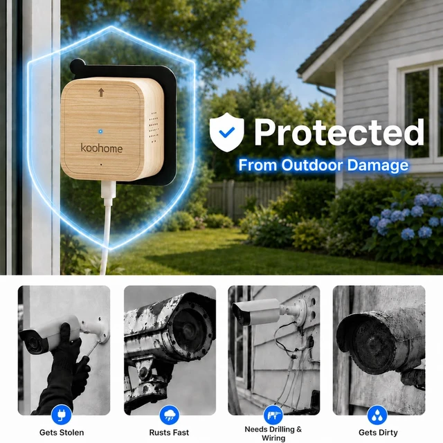 Alt view image 5 of 5 - Koohome 5MP 3K Window Security Camera for Home, No Subscription