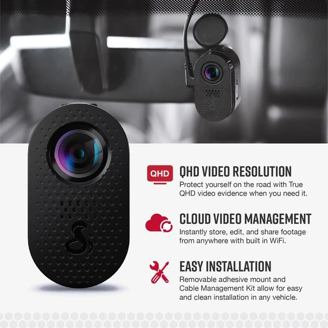 Alt view image 3 of 5 - Cobra Discreet Dash Cam (SC120), QHD 1440P Video Resolution, Built-in WiFi