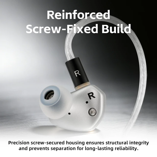 Alt view image 5 of 5 - Kefine Klean SV Hi-Fi in Ear Monitor, Wired Gaming Earbuds, 10mm DLC Diaphragm Dynamic Driver, Wired Earphones, Interchangeable Nozzles, HiFi IEM for Audiophile, Musician&Gaming(Silver, 3.5mm Mic)