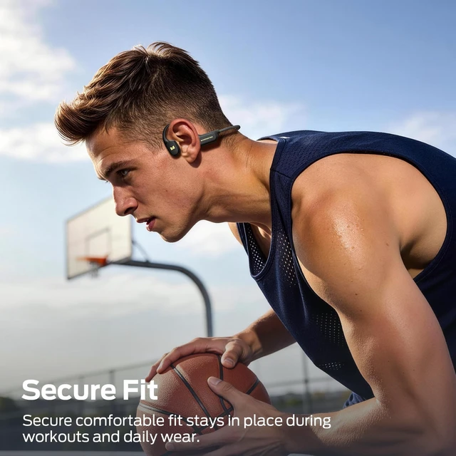 Alt view image 3 of 5 - Monster Open Ear BC300 Swimming Headphones, Open-Ear Bone Conduction Headphones, Bluetooth 6.0 & 32GB MP3, IPX8 Waterproof Sport Earbuds with 10H Playtime (Black)