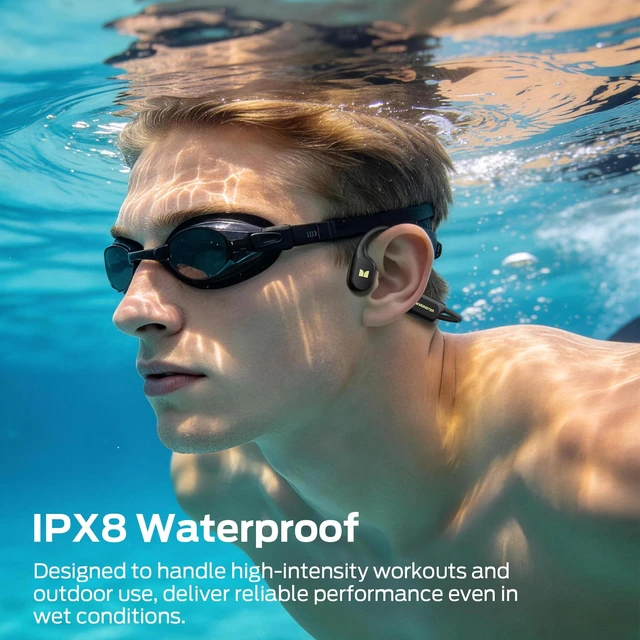 Alt view image 5 of 5 - Monster Open Ear BC300 Swimming Headphones, Open-Ear Bone Conduction Headphones, Bluetooth 6.0 & 32GB MP3, IPX8 Waterproof Sport Earbuds with 10H Playtime (Black)