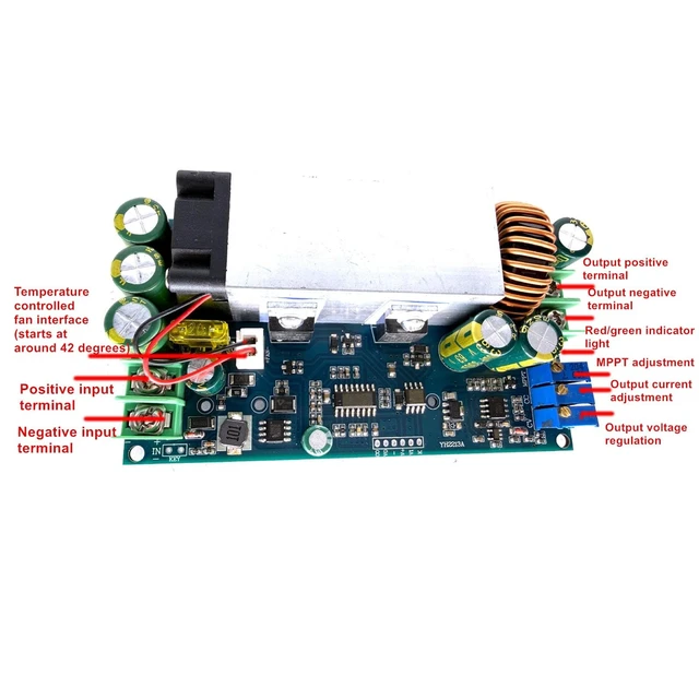 Alt view image 3 of 5 - DC-DC 10-75V to 2-60V Digital Step Down Module MPPT Solar Charging Module 15A/20A Adjustable Buck Converter Voltage Regulator with Liquid Screen