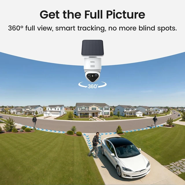Alt view image 3 of 5 - aosu T2 Ultra 4K Solar Security Cameras Wireless Outdoor, 4-Cam Kit, Smart Home Security System with TrueColor Night Vision, AI Recognition&Motion Tracking, 360Pan&Tilt, Expandable 16TB Local S