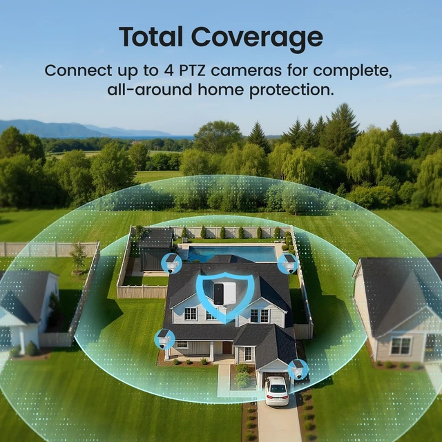 Alt view image 4 of 5 - aosu T2 Ultra 4K Solar Security Cameras Wireless Outdoor, 4-Cam Kit, Smart Home Security System with TrueColor Night Vision, AI Recognition&Motion Tracking, 360Pan&Tilt, Expandable 16TB Local S