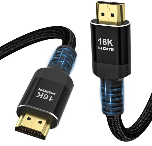 Main image of GeoHN.G 96Gbps HDMI Cable 2.2 6.6FT/2M, 16K@60Hz 8K@120Hz 4K@240Hz, Braided HDMI Cord Supports eARC HDR10+ HDCP 2.2&2.3, for PS5/4 TV Monitor Projector