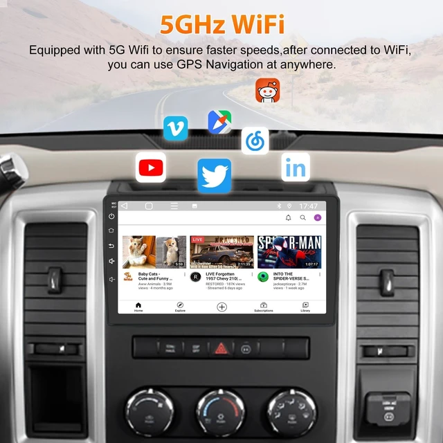 Alt view image 3 of 5 - Junsun Car Radio Stereo for Dodge Ram 2009-2012, 10 Inch Touch Screen