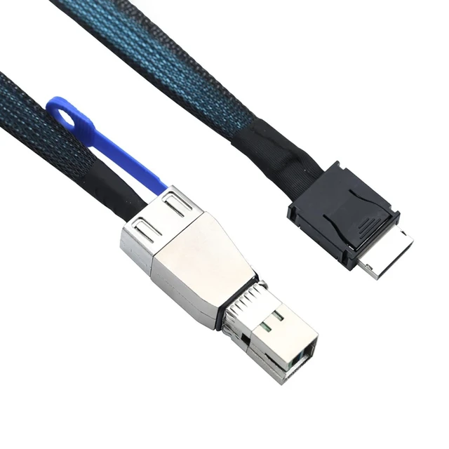 Alt view image 5 of 5 - AoQhir OCuLink 4i SFF-8611 to SAS SFF-HD 8644 4i Cable, 12Gbps High-Speed Server Data Cable Compatible with RAID Controller, Workstation, Storage Expansion (0.5M/19.68in)