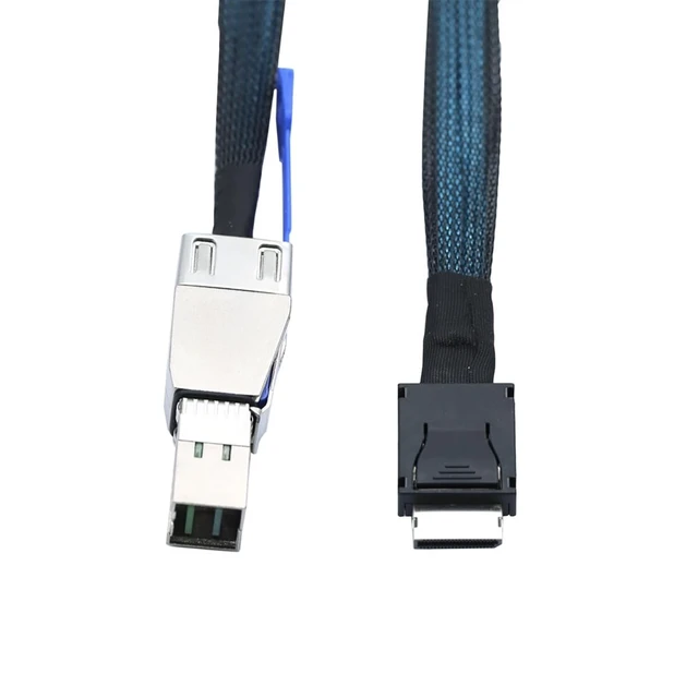 Alt view image 4 of 5 - AoQhir OCuLink 4i SFF-8611 to SAS SFF-HD 8644 4i Cable, 12Gbps High-Speed Server Data Cable Compatible with RAID Controller, Workstation, Storage Expansion (0.5M/19.68in)