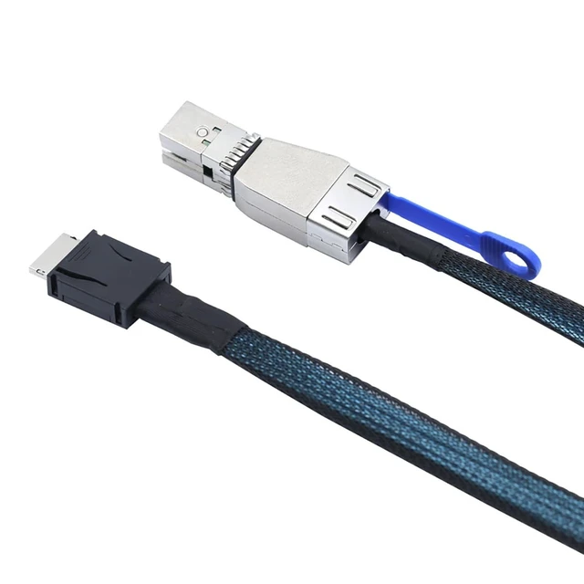 Alt view image 3 of 5 - AoQhir OCuLink 4i SFF-8611 to SAS SFF-HD 8644 4i Cable, 12Gbps High-Speed Server Data Cable Compatible with RAID Controller, Workstation, Storage Expansion (0.5M/19.68in)