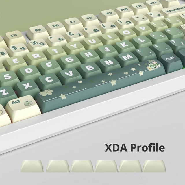 Alt view image 4 of 5 - Owpkeenthy XDA PBT Keycaps 75 Percent, 133 Keys Green Custom Gaming Keycaps 5 Side Dye Sublimation for ANSI & ISO Layouts Cherry MX Switches Mechanical Keyboard (Light Green)