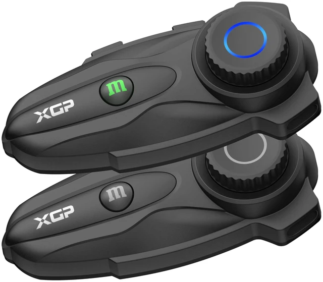 Main image of XGP X10 10 Riders Group Mesh Motorcycle Intercom, 3000m Motorcycle Bluetooth Headset V5.3 with Audio Multitasking, Helmet Communication Systems with Hi-Fi Speakers for ATV/Snowmobile, 2 Pack, Grey