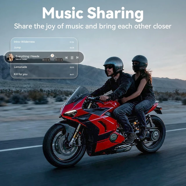 Alt view image 3 of 5 - XGP X10 10 Riders Group Mesh Motorcycle Intercom, 3000m Motorcycle Bluetooth Headset V5.3 with Audio Multitasking, Helmet Communication Systems with Hi-Fi Speakers for ATV/Snowmobile, 2 Pack, Grey