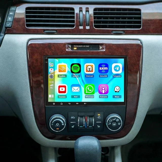 Main image of Car Radio Stereo for Chevy Impala 2006-2013 with Carplay Android Auto Double Din Car Audio Receiver Support GPS WiFi 8" HD Touch Screen Mirror Link Bluetooth EQ Navigation Split Screen SWC, 2+32G