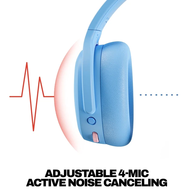 Alt view image 4 of 5 - Skullcandy Crusher ANC 2 Noise Cancelling Wireless Headphones - Preppy Blue