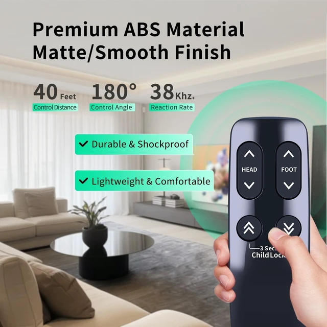 Alt view image 4 of 5 - New Replacement Remote Control fit for Serta Motion Slim, for Linak HC12BL0011-02 HC10BL, for Beautyrest, for T-120 Adjustable Bed Base