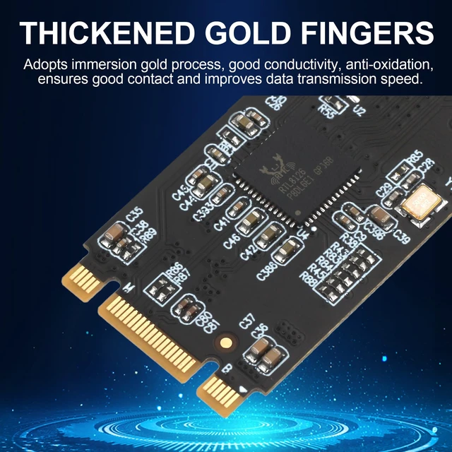 Alt view image 3 of 5 - M.2 2280 5Gbps Ethernet Network Card, Realtek RTL8126 Chip, B+M Key, 5 Gigabit RJ45 LAN Adapter, Multi-Gigabit 5G/2.5G/1G/100M/10Mbps, for Windows/Linux
