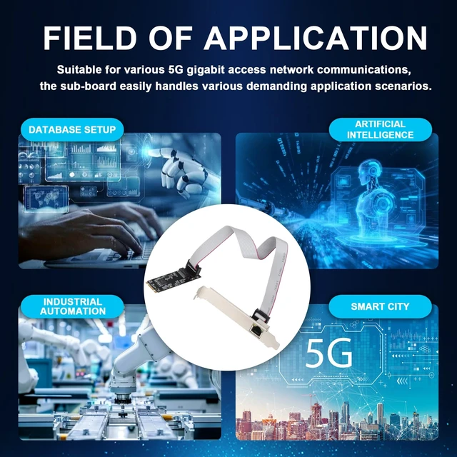 Alt view image 5 of 5 - M.2 2280 5Gbps Ethernet Network Card, Realtek RTL8126 Chip, B+M Key, 5 Gigabit RJ45 LAN Adapter, Multi-Gigabit 5G/2.5G/1G/100M/10Mbps, for Windows/Linux
