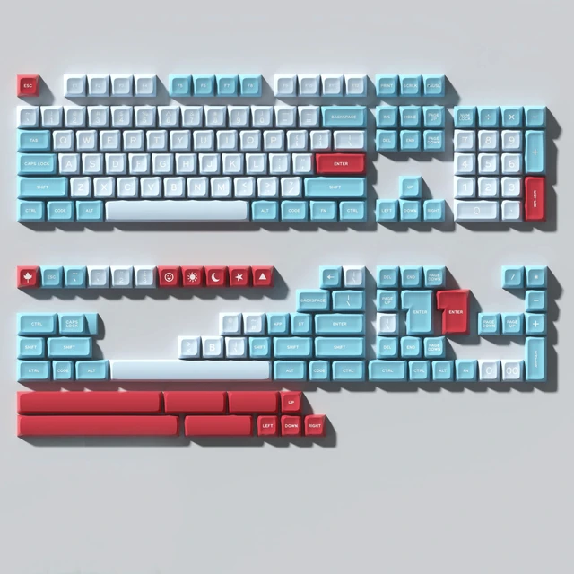 Alt view image 2 of 5 - Owpkeenthy 173 Keys PBT Cherry Profile Keycaps Set, Gaming Replacement Full Keys AntiWear for 60%100% ANSI/ISO Mechanical Keyboard SA Falan