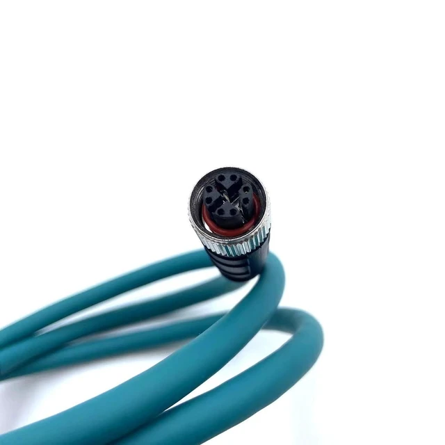 Alt view image 2 of 5 - 3.28ft M12 8 Pin to RJ45 Industrial Ethernet Cable, M12 8 Pin X Code Female to RJ45 Female Connector Cable High Flex Cat6 Shielded Field Wireable Cable Assembly for Automation Application 1Meter