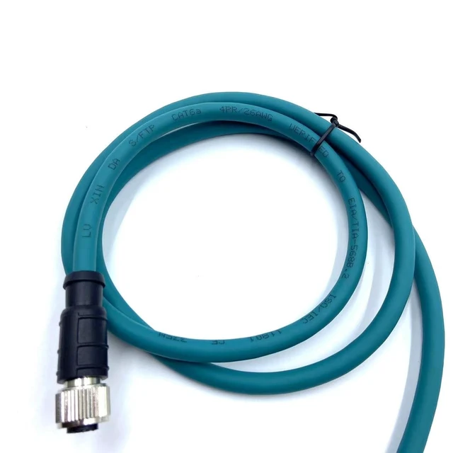 Alt view image 5 of 5 - 3.28ft M12 8 Pin to RJ45 Industrial Ethernet Cable, M12 8 Pin X Code Female to RJ45 Female Connector Cable High Flex Cat6 Shielded Field Wireable Cable Assembly for Automation Application 1Meter