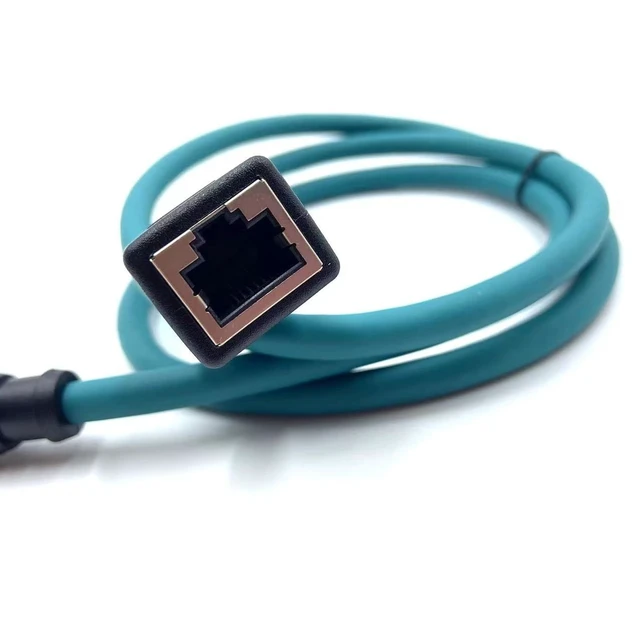 Alt view image 3 of 5 - 3.28ft M12 8 Pin to RJ45 Industrial Ethernet Cable, M12 8 Pin X Code Female to RJ45 Female Connector Cable High Flex Cat6 Shielded Field Wireable Cable Assembly for Automation Application 1Meter