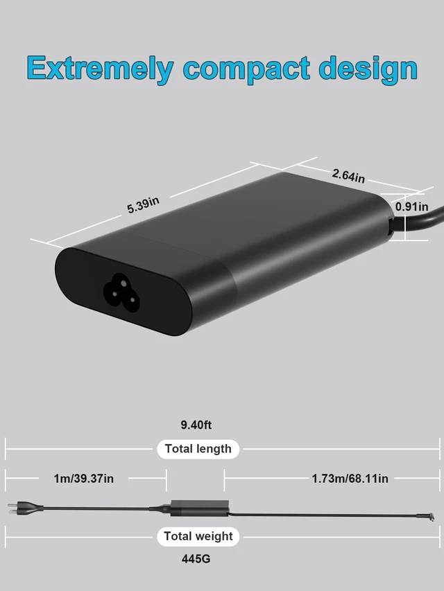 Alt view image 4 of 5 - HSXIRQA 135W Laptop Charger Compatible with HP Spectre x360 15 16 Inch 15-df 15-dc 15-ch 15-EB 15t 16-f 16t Series Pavilion Gaming 17 15 Omen 15 17 Envy 14 15 17 Power Supply Cord