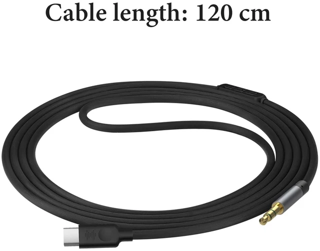 Alt view image 2 of 5 - GEEKRIA USB-C to 3.5mm Audio Cable with Mic Compatible with Beats Studio Pro, Solo 4, Replacement Aux Audio Cord with Inline Microphone and Volume Control (4ft / 1.2m)