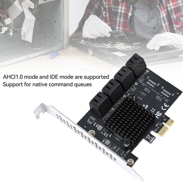 Alt view image 4 of 5 - ELUTENG PCI-E SATA Expansion Card PCI-E X1 to SATA 3.0 Controller Card 6Gbps SATAS III Express Adapter (8 Ports)
