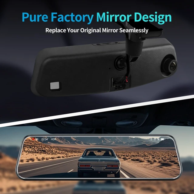 Alt view image 3 of 5 - KCV 4K Mirror Dash Cam for Ford Explorer Edge 2011-2019 Plug & Play