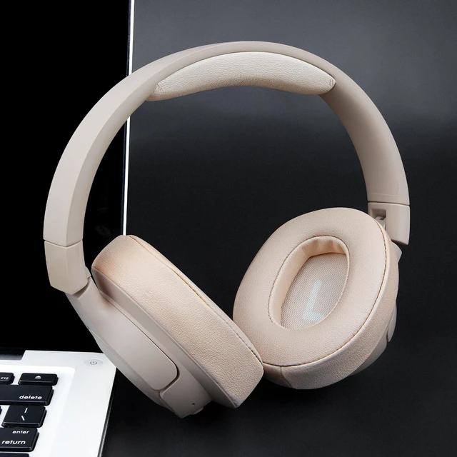 Alt view image 3 of 5 - SOULWIT Replacement Kit for JBL Tune 700BT/710BT/720BT/750BTNC/760NC/770NC Headphones, Protein Leather Ear Pads + Headband - Sand Dune