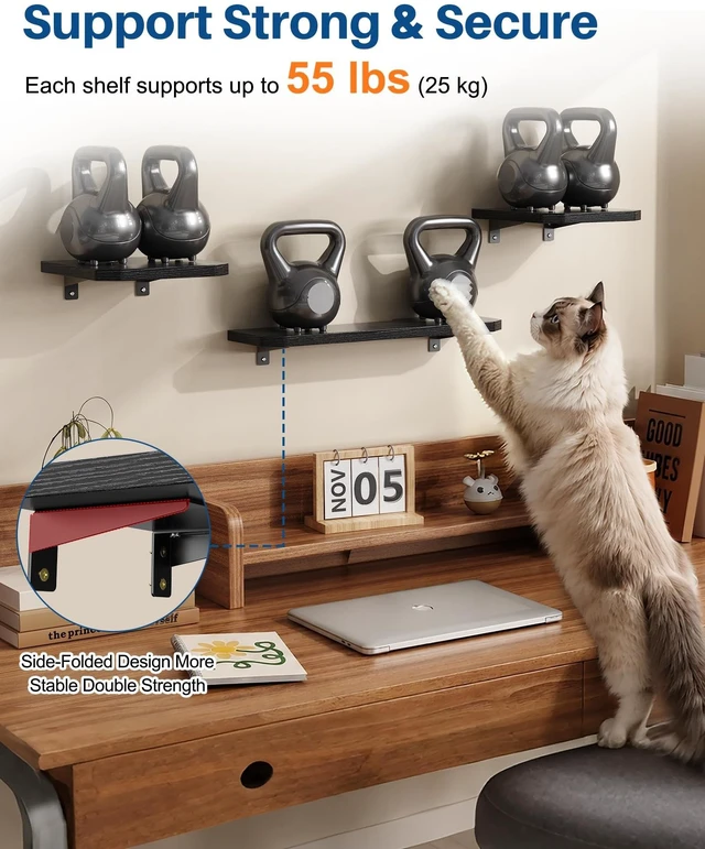 Alt view image 3 of 5 - BYMECOST Speaker Wall Mount, Adjustable Rear Speaker Wall Mount Shelves