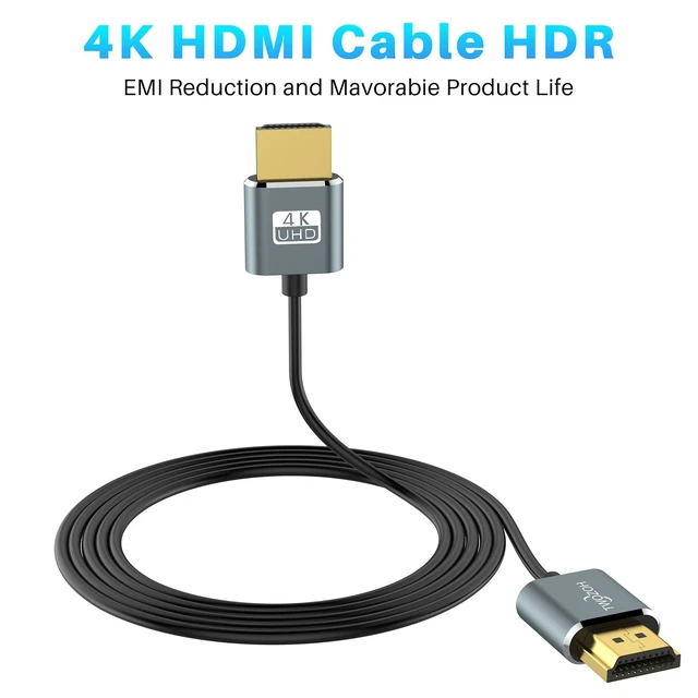 Alt view image 4 of 5 - Twozoh Slim 4K HDMI Cable 1.6FT 5 Pack, Ultra Thin & Flexible Skinny HDMI to HDMI 2.0 Cord Support 4K/60HZ 18gbps Laptop, Monitor, PS5, PS4, Xbox One, Fire TV
