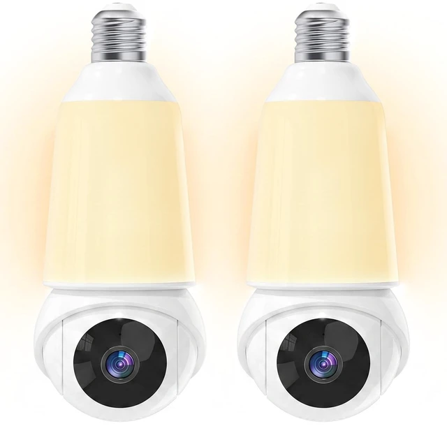 Main image of WESECUU Light Bulb Security Camera -5G& 2.4GHz WiFi 2K Bulb Camera, 1000-Lumen Dimmable LED & Alarm,Two-Way Talk,Color Night Vision,Human Detection, Compatible with Alexa