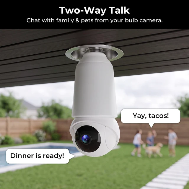 Alt view image 5 of 5 - WESECUU Light Bulb Security Camera -5G& 2.4GHz WiFi 2K Bulb Camera, 1000-Lumen Dimmable LED & Alarm,Two-Way Talk,Color Night Vision,Human Detection, Compatible with Alexa