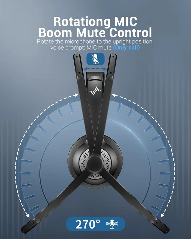 Alt view image 3 of 5 - JIAMQISHI Bluetooth Wireless Headset with Mic for Work, Clear Calls