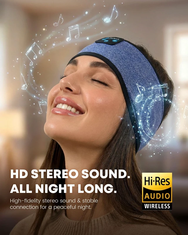 Alt view image 3 of 5 - Fulext Sleep Headphones Bluetooth 5.4 Headband, Sleeping Headphones with Built-in HD Stereo Speaker for Side Sleepers, Wireless Music Headband Headphones for Sports, Workout, Cool Gadget Gift