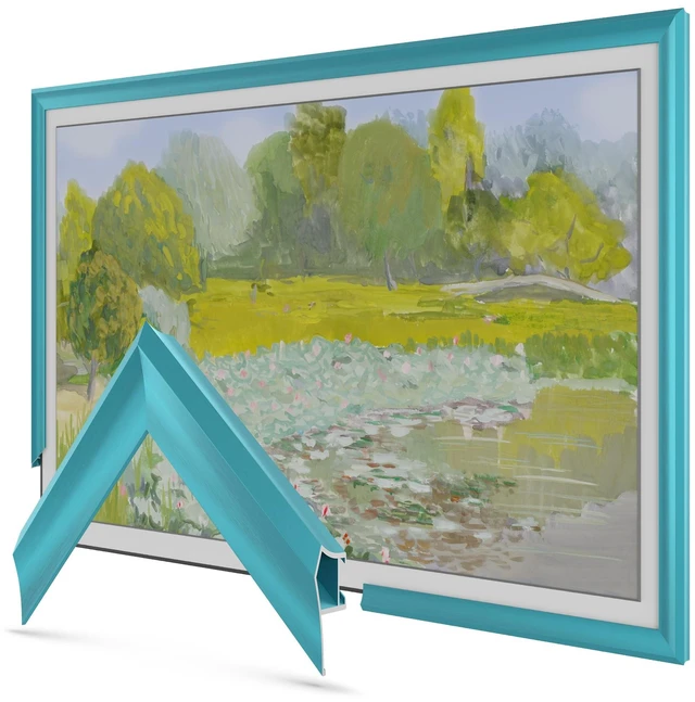 Main image of Turquoise Prismatic 65" Deco TV Frame for Samsung The Frame/Pro TVs