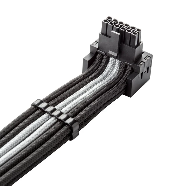 Alt view image 2 of 4 - CableMod Pro ModFlex Sleeved 12V-2x6 PCIe Cable for EVGA(Blk+SLV,3x8p,90B)